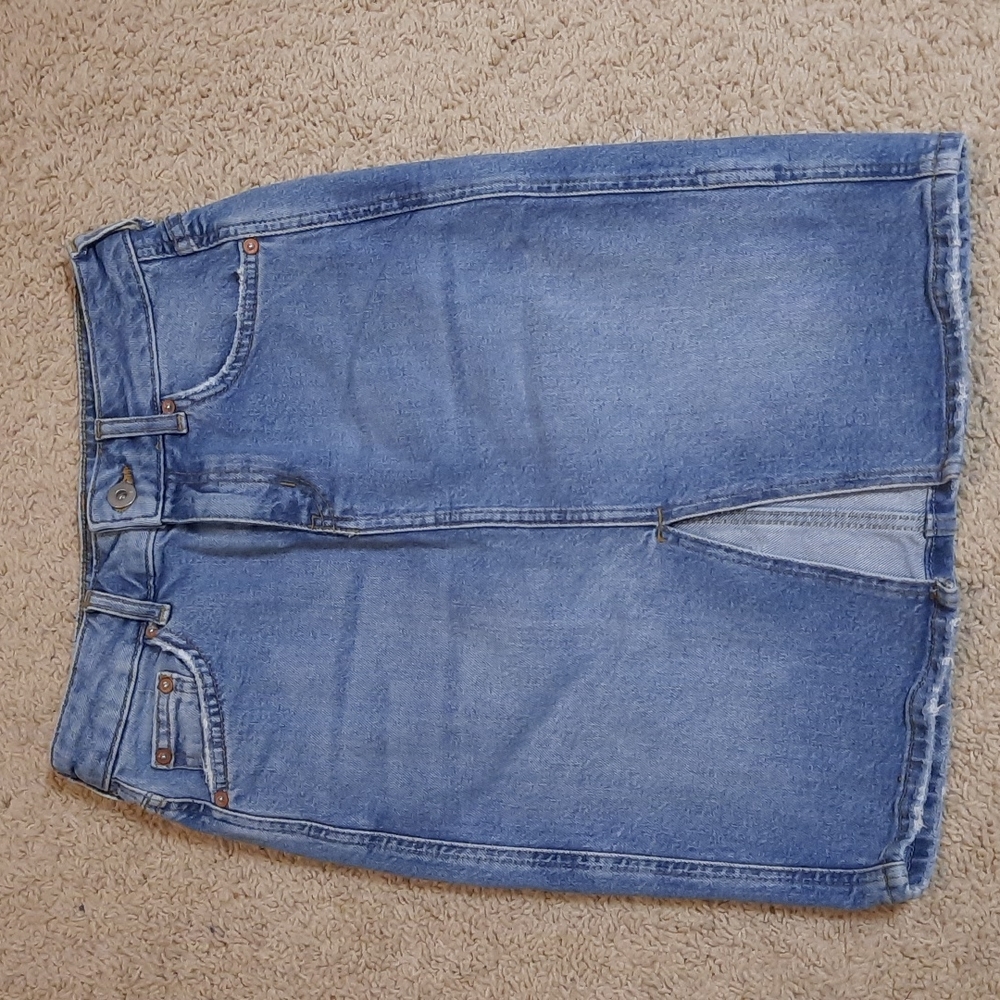 Denim slit skirt - Anthropologie Pilcro and the Letterpress